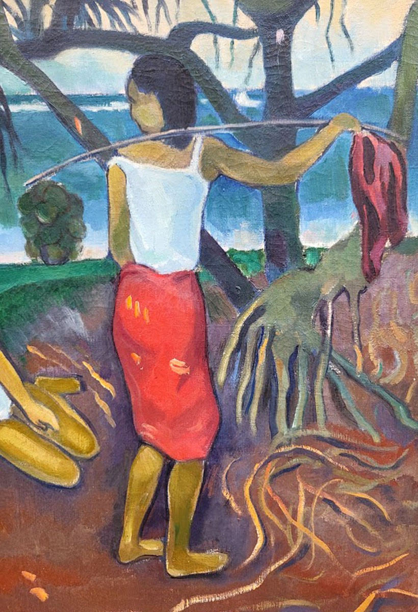 Une huile sur toile, Scène de genre, Persnnages aux marquises par Joseph MISRAHI-photo-4