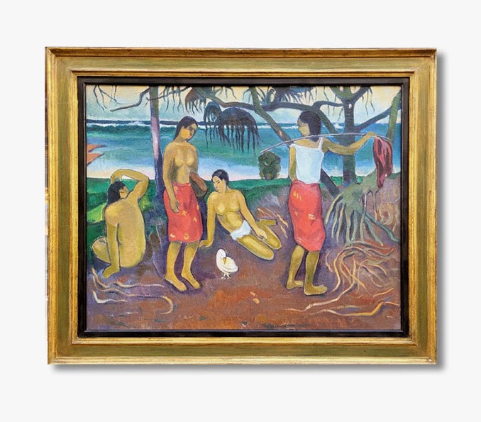 Une huile sur toile, Scène de genre, Persnnages aux marquises par Joseph MISRAHI