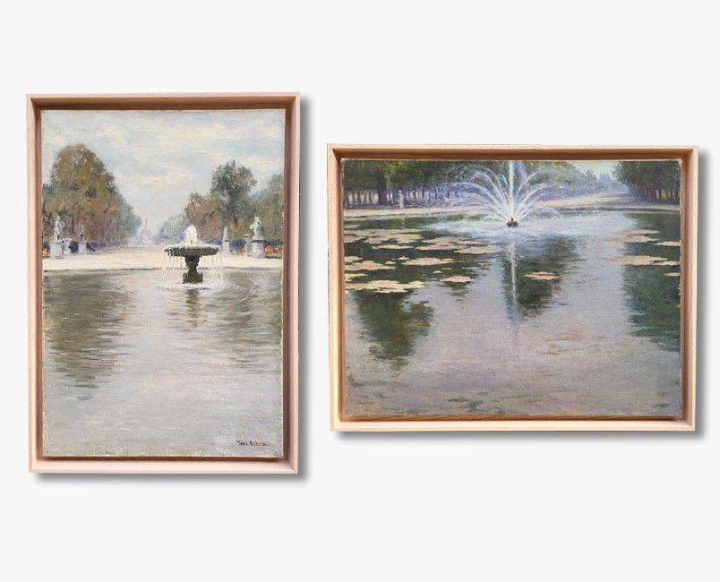 Huiles sur toile, Fontaine aux tuileries par Marc ANTOINE