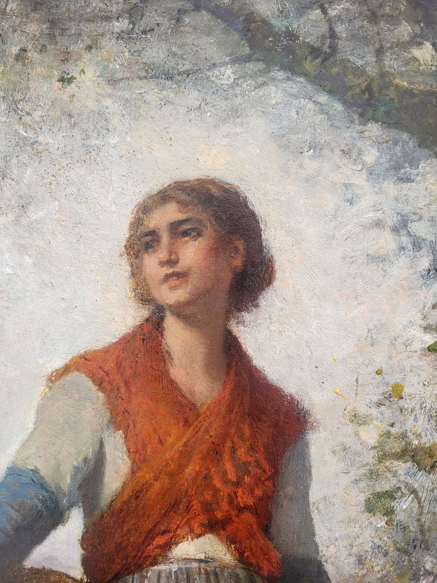 An Oil On Canvas, The Harvest, By Agustin Feyen Perrin -photo-3