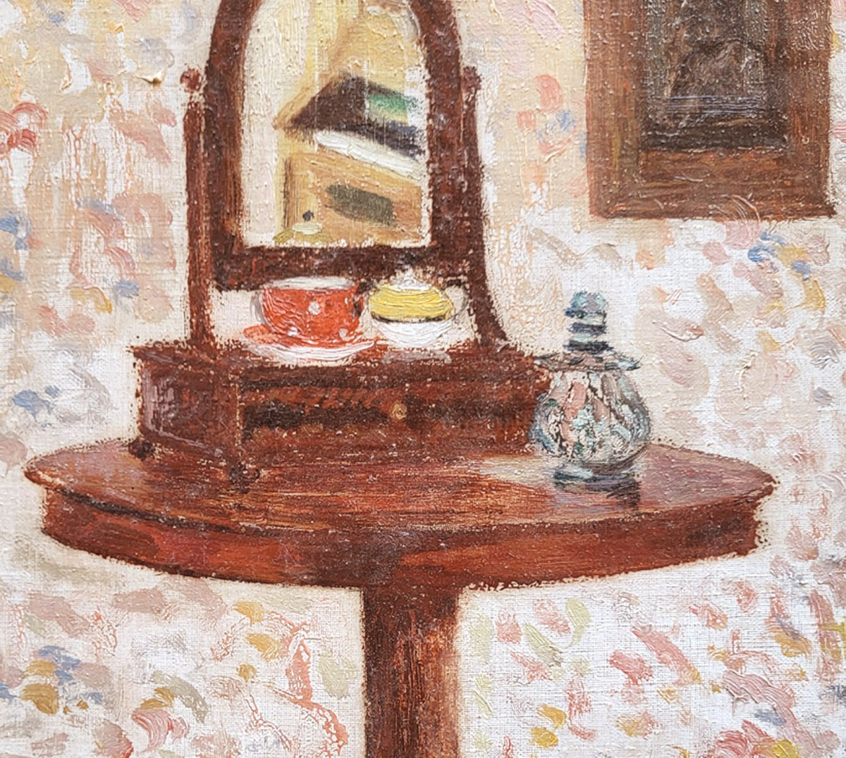 Huile sur toile , Le Guéridon, daté 1927 par Louis Thévenet -photo-3