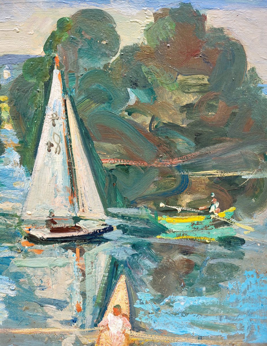 An Oil On Canvas, Bord De Marne By André Planson-photo-4