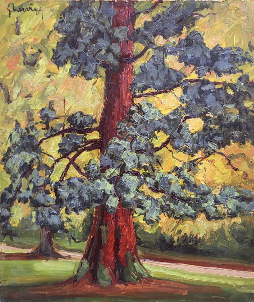 Oil On Canvas, Tree By Gustave Hervigo-photo-2