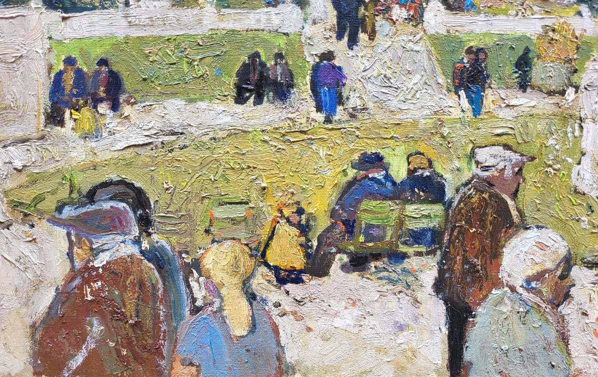 Une huile sur toile Le jardin du Luxembourg animé par Marko STUPAR-photo-4