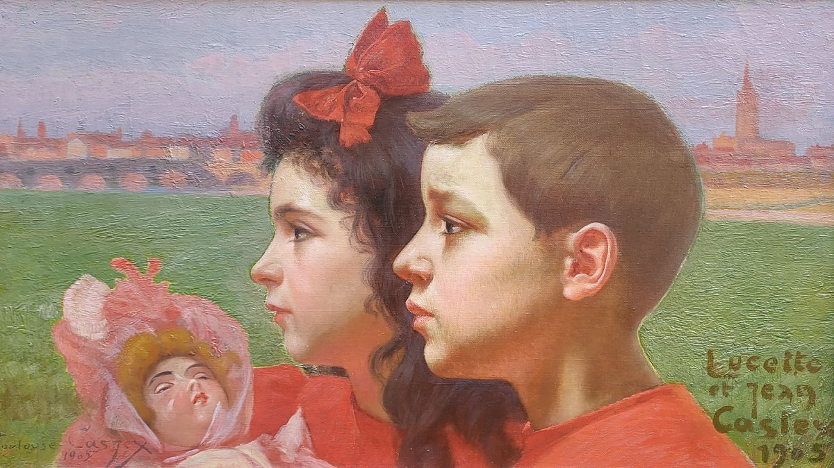 Huile sur toile, Les enfants de l'artiste par Georges CASTEX-photo-2