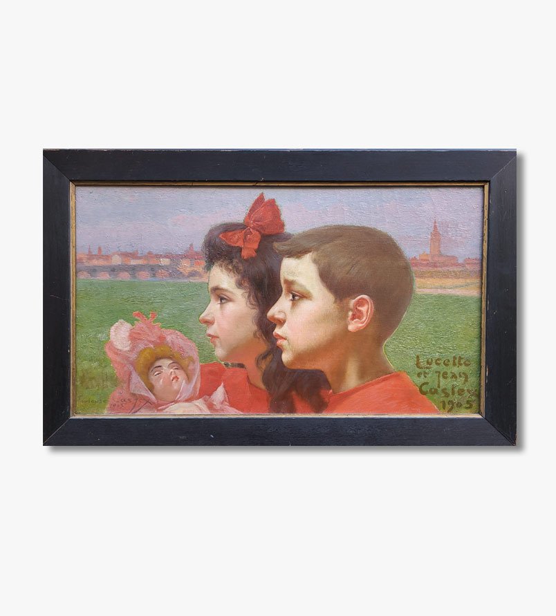 Huile sur toile, Les enfants de l'artiste par Georges CASTEX