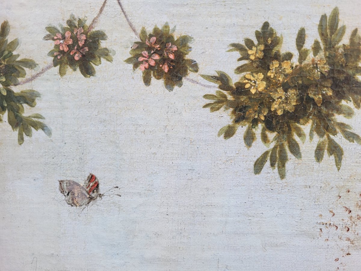 Oil On Canvas, *the Great Feeding Rooster*, 18th Century-photo-2