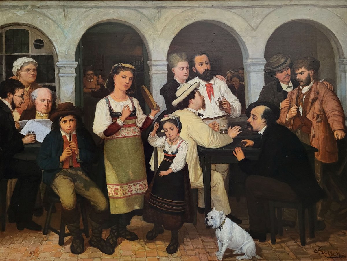 Huile sur bois, La fête par François du MONT-photo-2