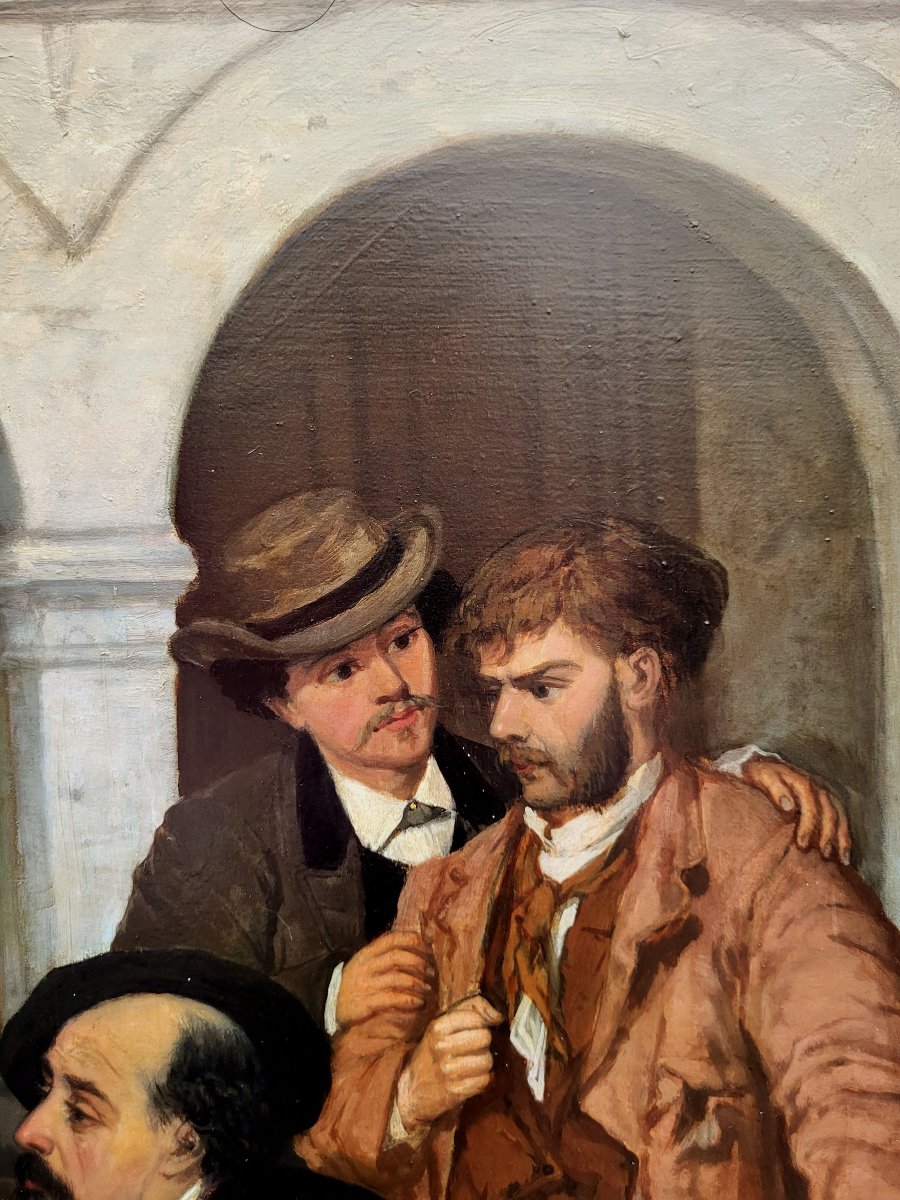 Huile sur bois, La fête par François du MONT-photo-2