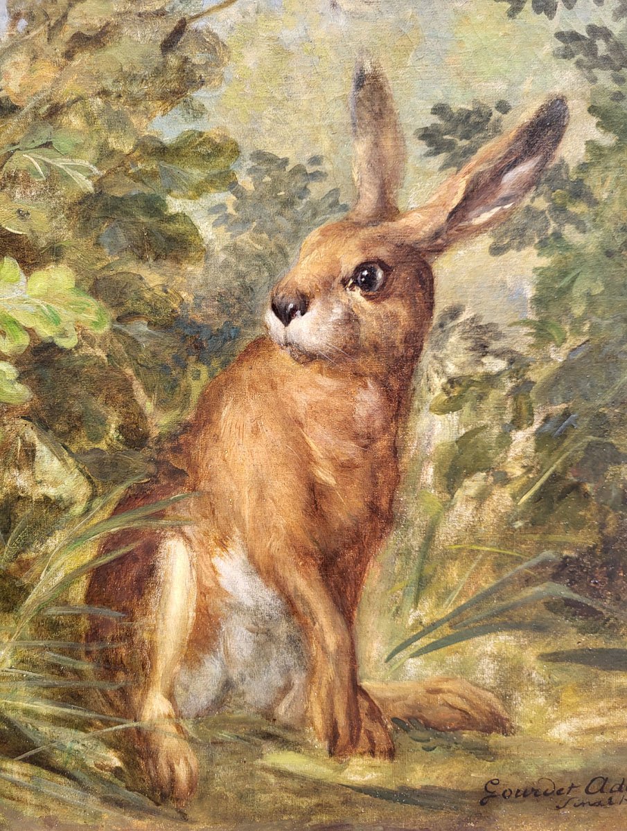 Oil On Canvas, Hunting Scene By Adam Gourdet-photo-3