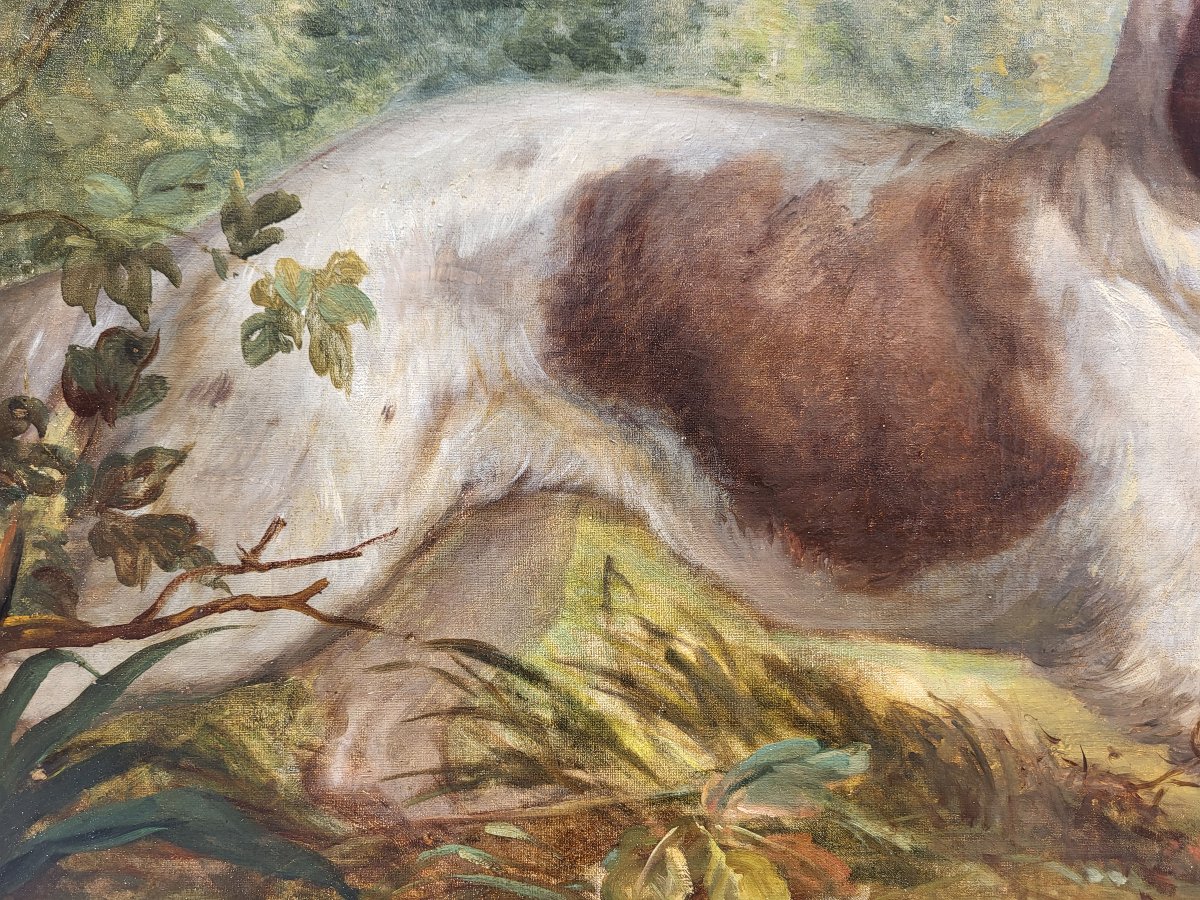 Oil On Canvas, Hunting Scene By Adam Gourdet-photo-2
