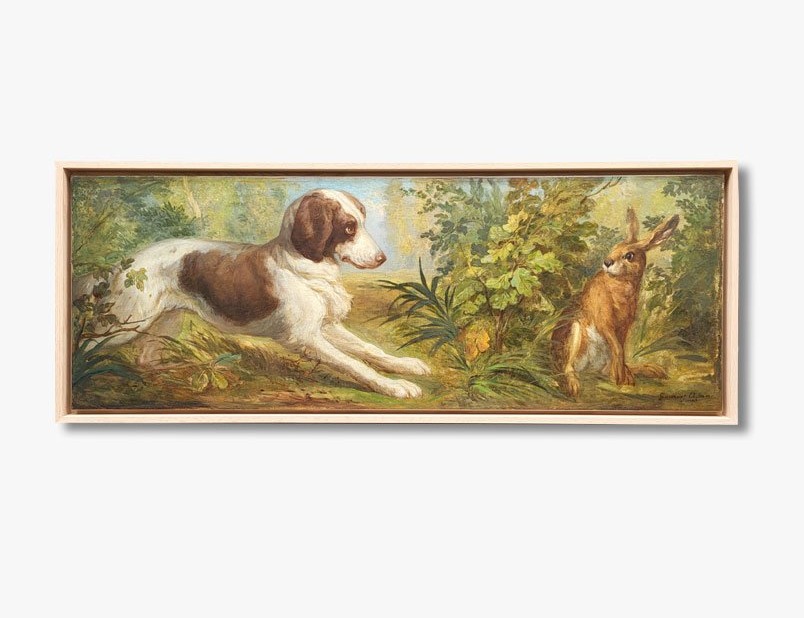 Oil On Canvas, Hunting Scene By Adam Gourdet