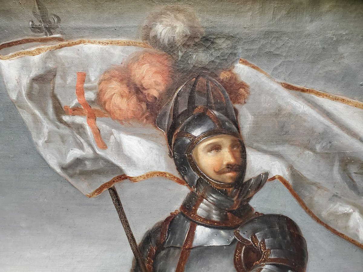 Oil On Canvas, *knight On The Battlefield* By Cécilio Pizzaro -photo-3