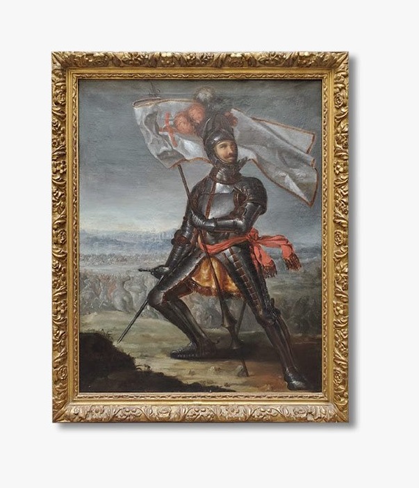 Oil On Canvas, *knight On The Battlefield* By Cécilio Pizzaro 