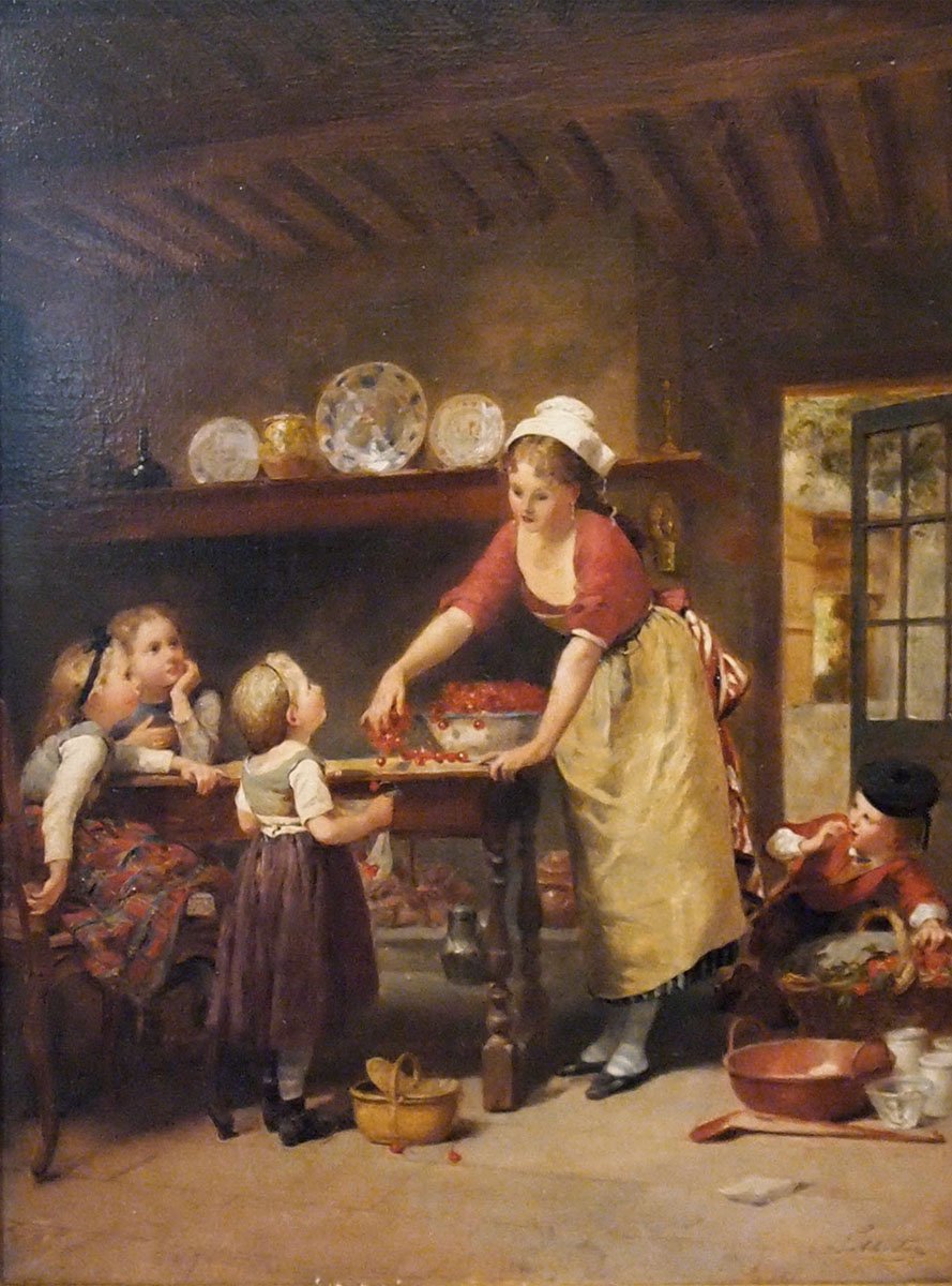 Oils On Panel, *the Harvest* And *the Pie* By Charles Lobbedez-photo-3