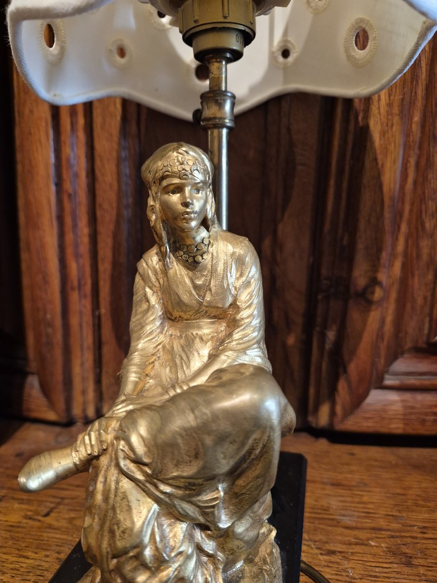 A Gilded Bronze Sculpture, *oriental Woman* By Léon Blanchot-photo-4