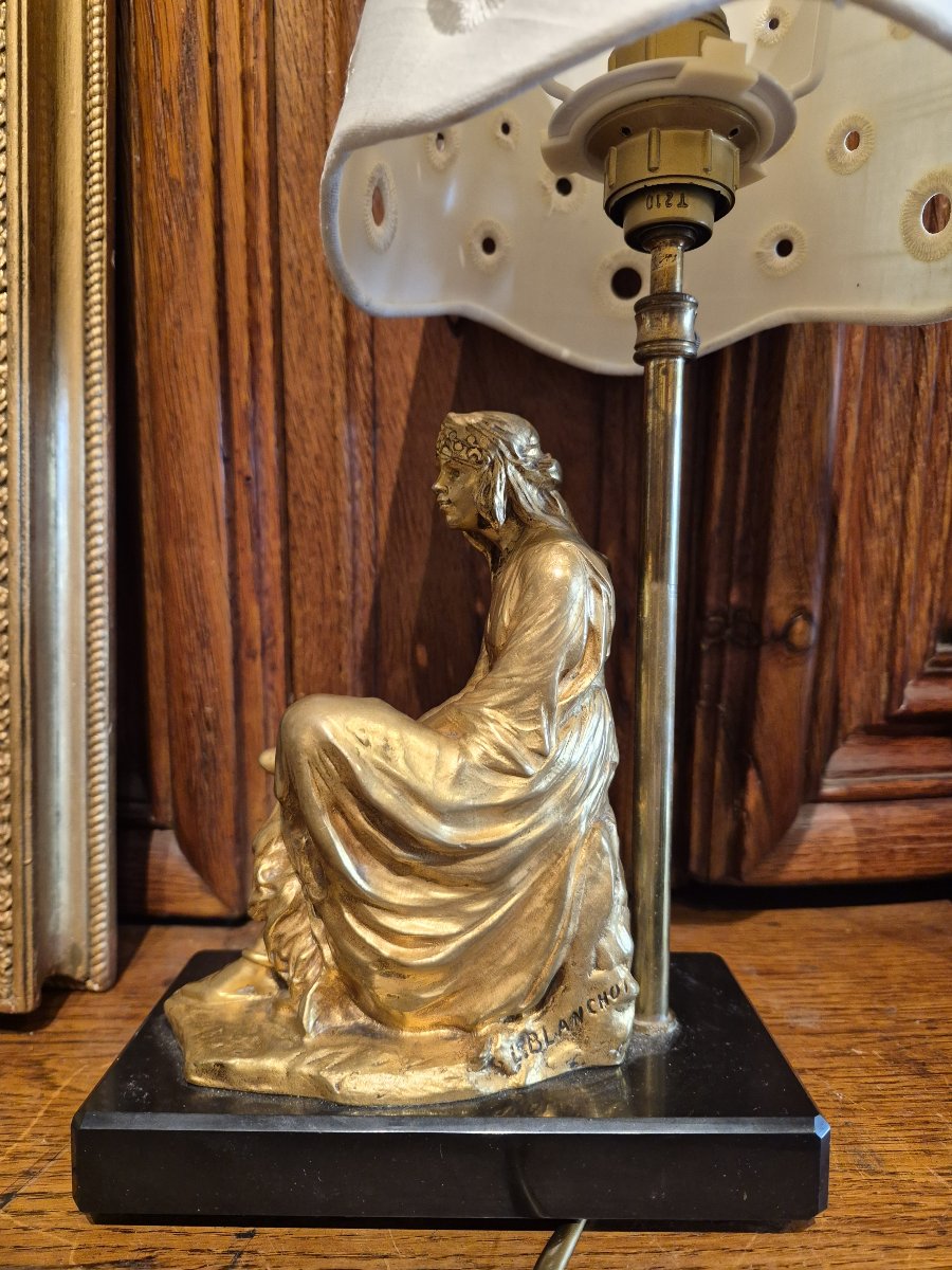 A Gilded Bronze Sculpture, *oriental Woman* By Léon Blanchot-photo-1