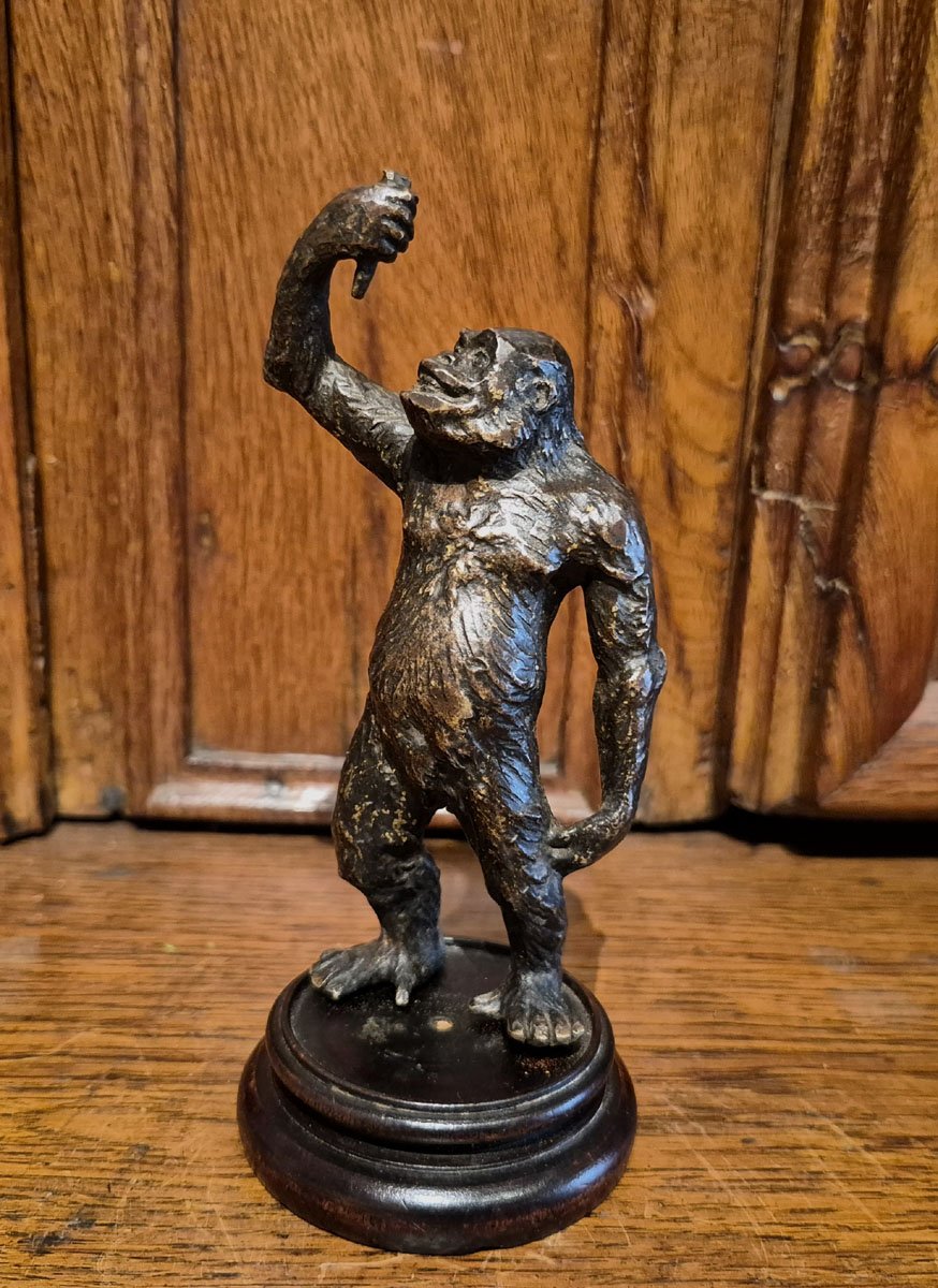 A Small 19th-century Bronze Gorilla -photo-2