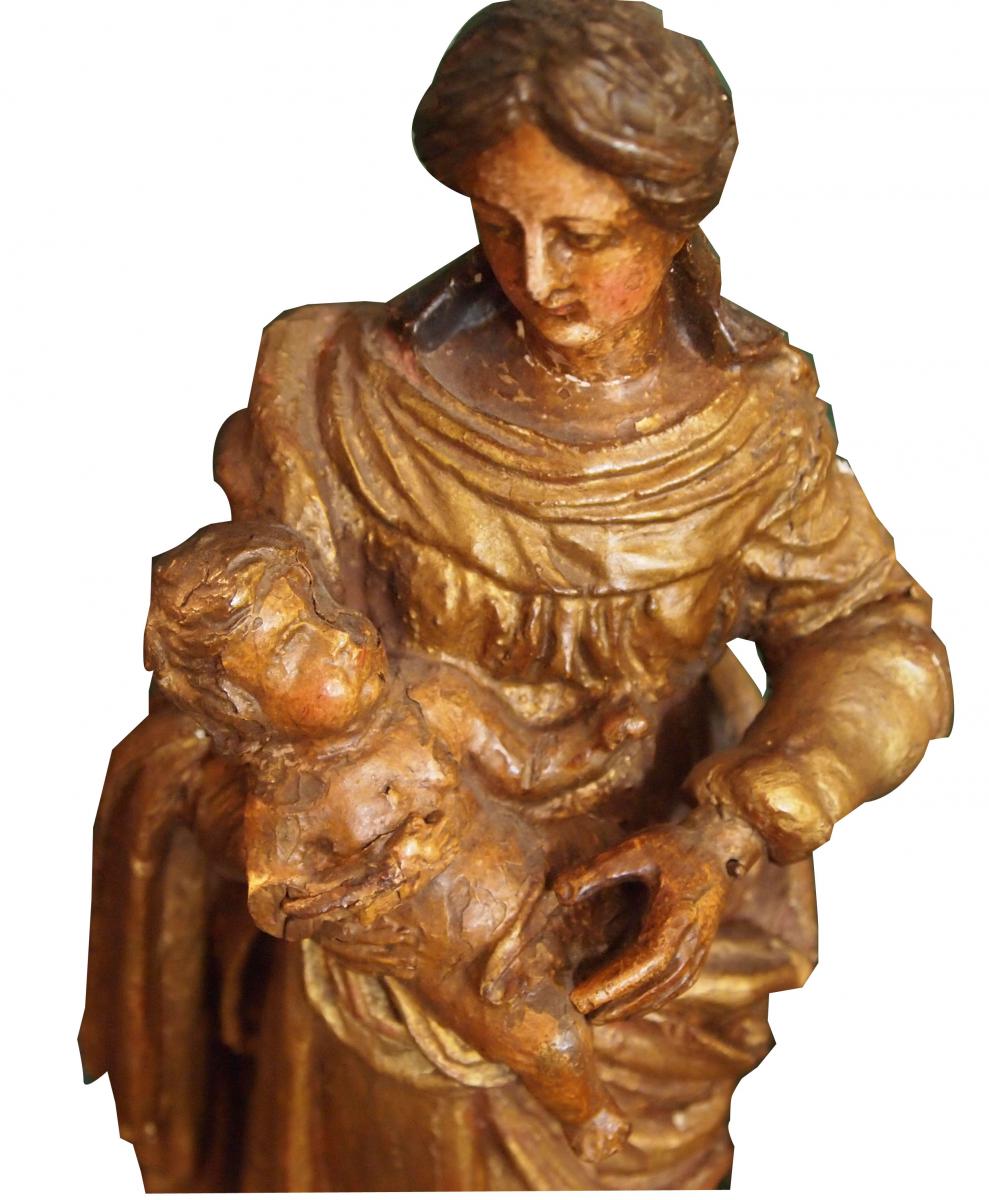 A Gilded Wooden Virgin XVIII