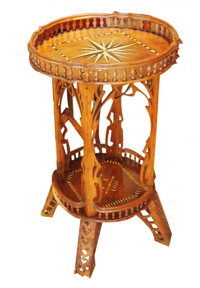 1 Wooden Pedestal Table