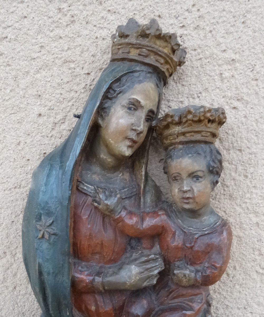 An Applique Statue, Madonna And Child-photo-2