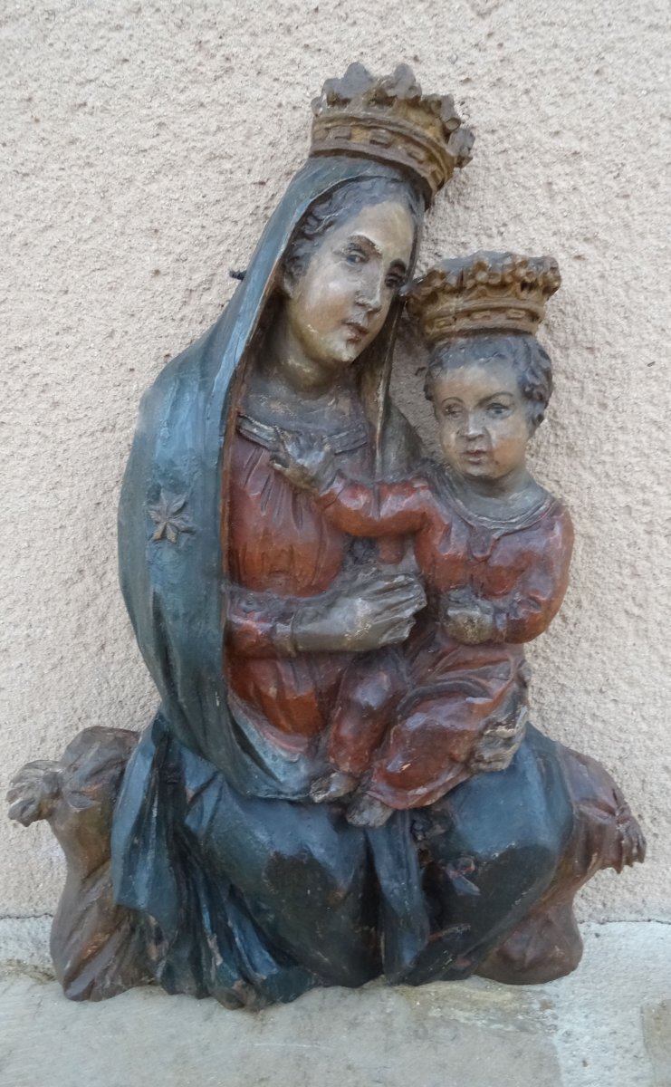 An Applique Statue, Madonna And Child