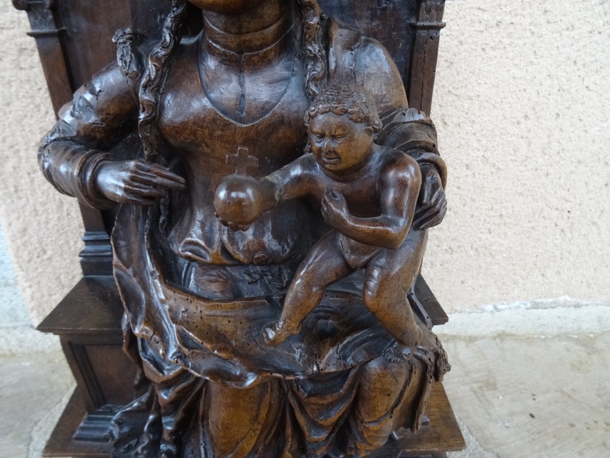 Vierge à l'Enfant En Majesté, époque XVIe-photo-3
