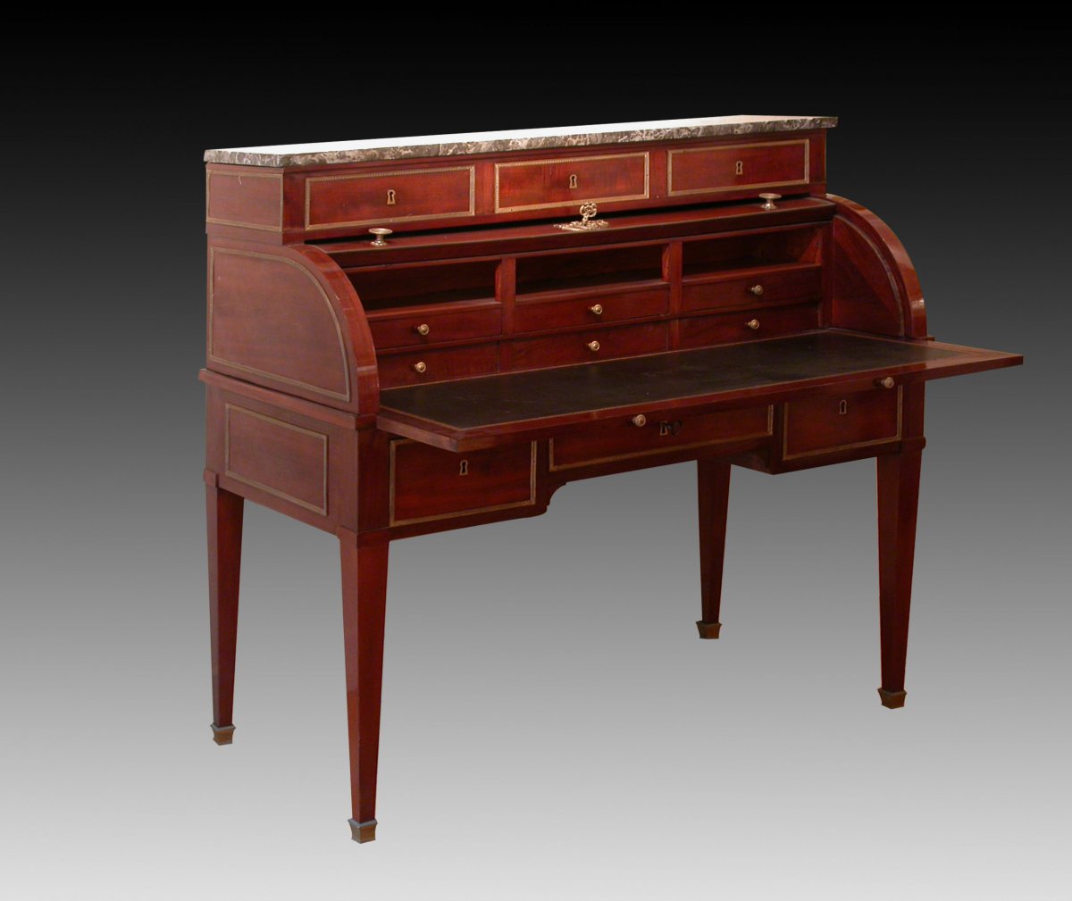 Bureau Cylindre En Acajou, Directoire