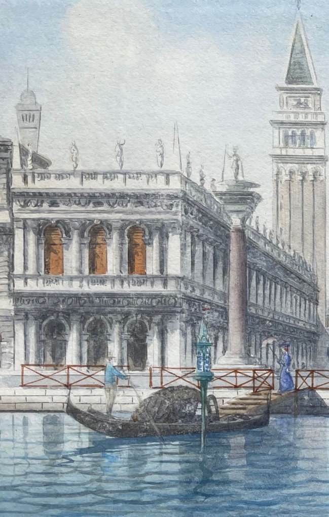 Aquarelle De Venise Par Umberto Ongania-photo-3