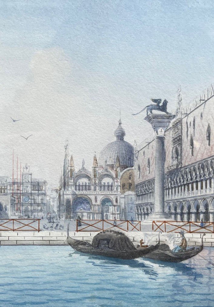 Watercolor Of Venice By Umberto Ongania-photo-4