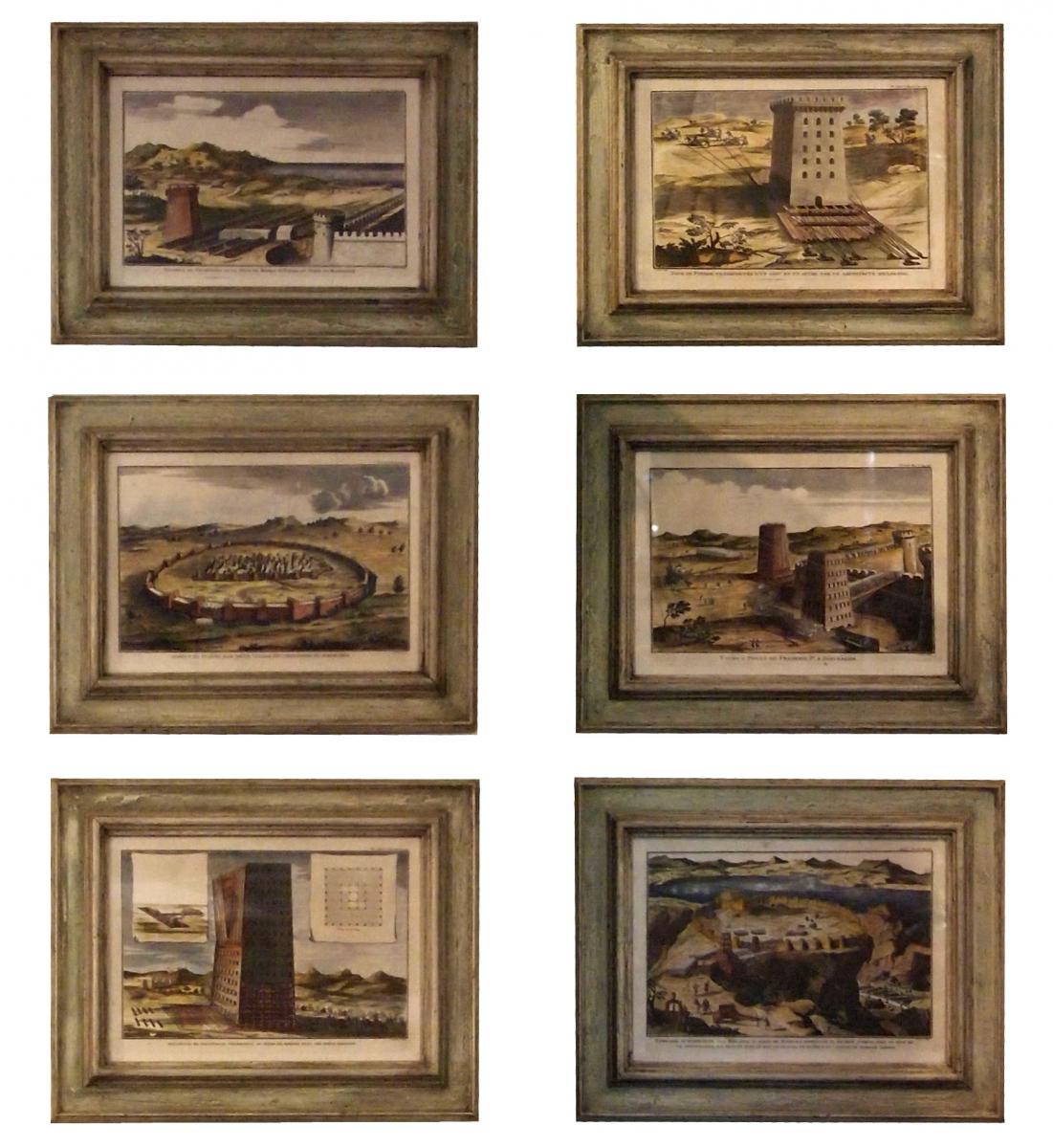 Six Gravures Aquarellées