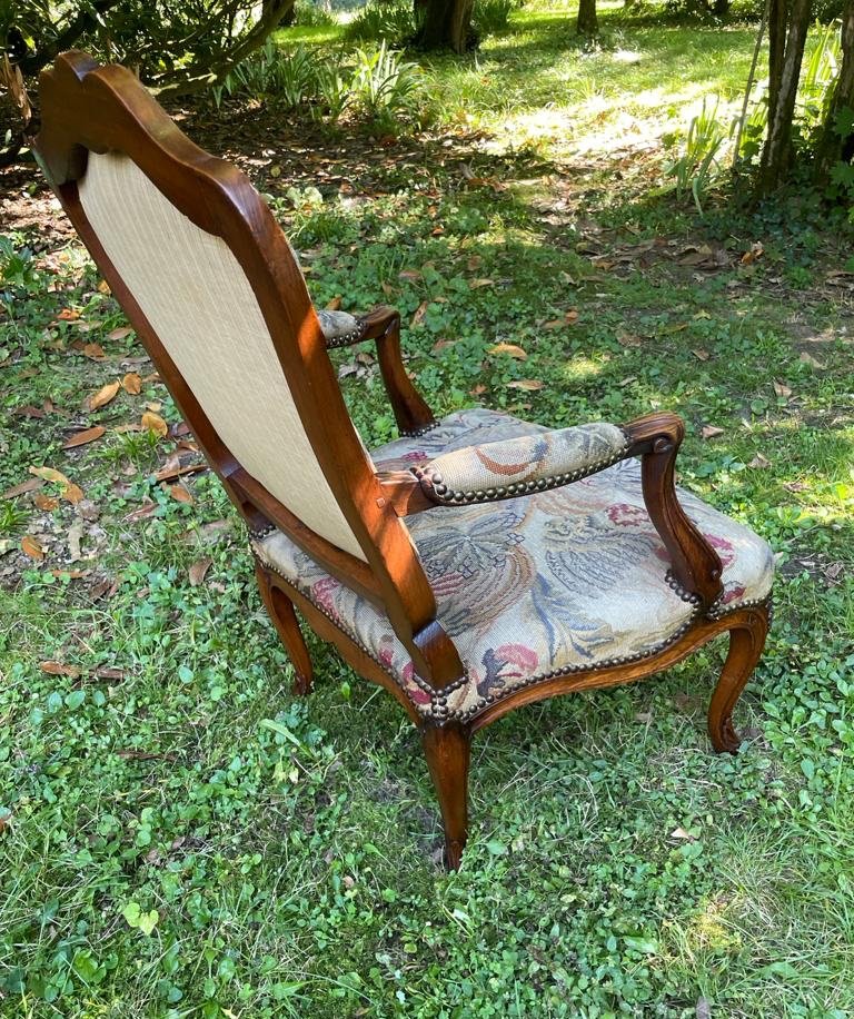 Louis XV Period Armchair In Natural Wood-photo-3
