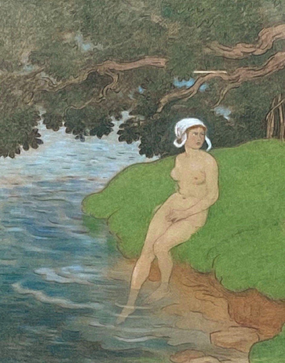  A Pastel, The Bather, By Fernand Fau -photo-3