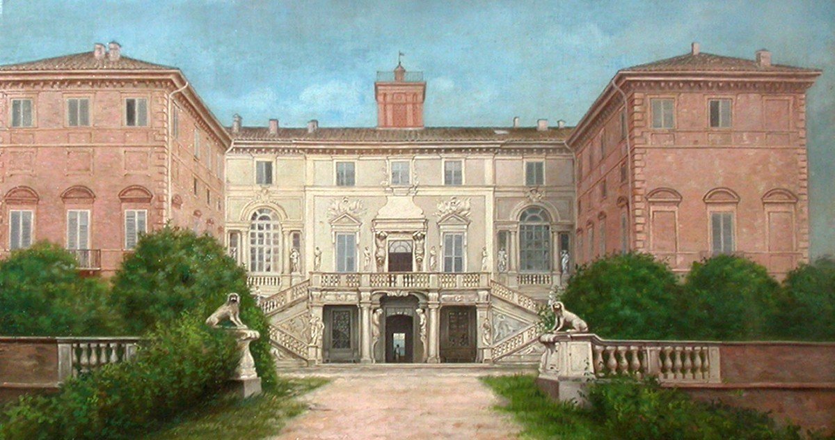 Large Oil On Canvas, Palladian Villa By Dimino-photo-3