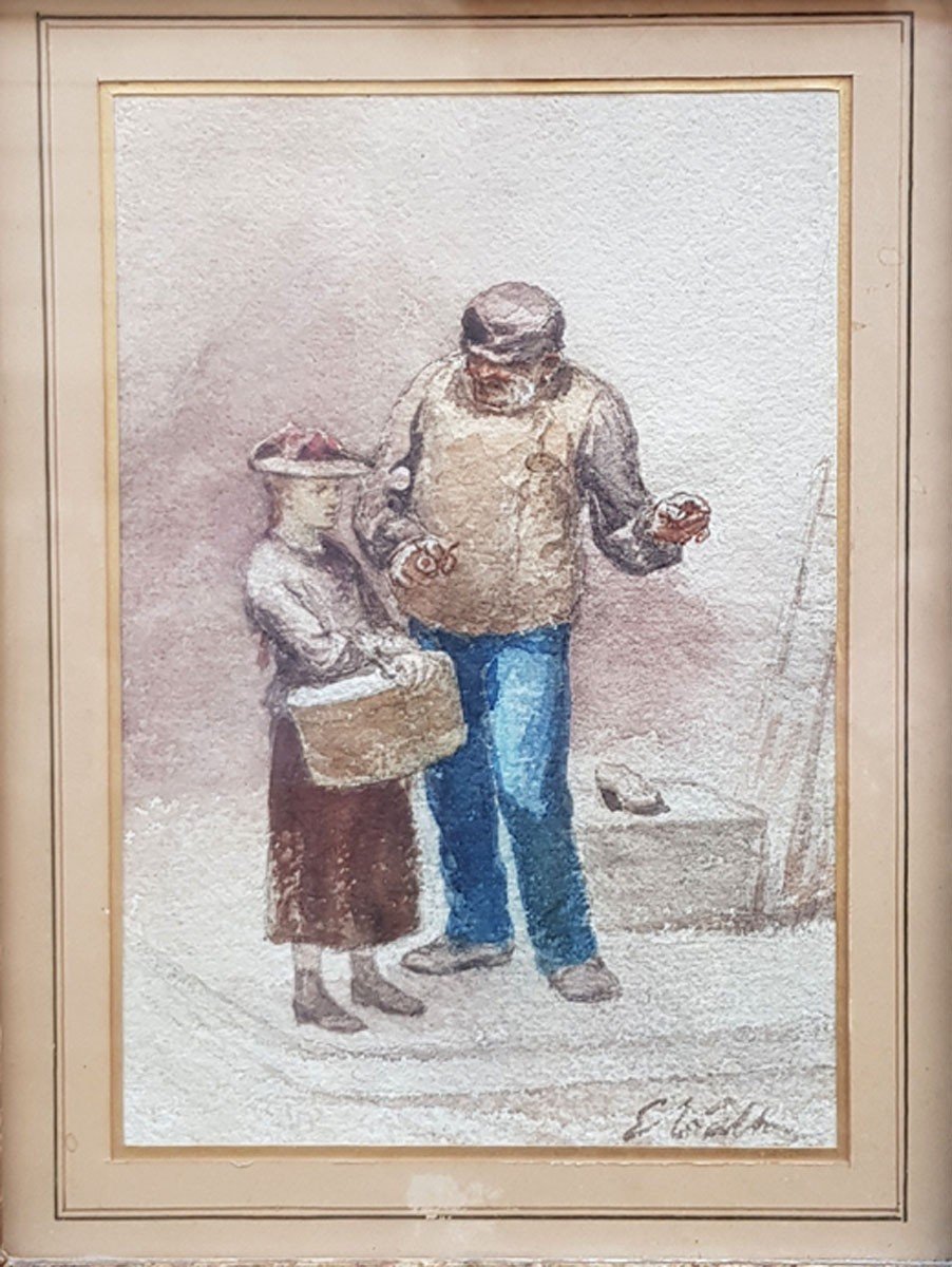 Aquarelle, Le Conseil, Pae Edmond-eugène Valton -photo-2