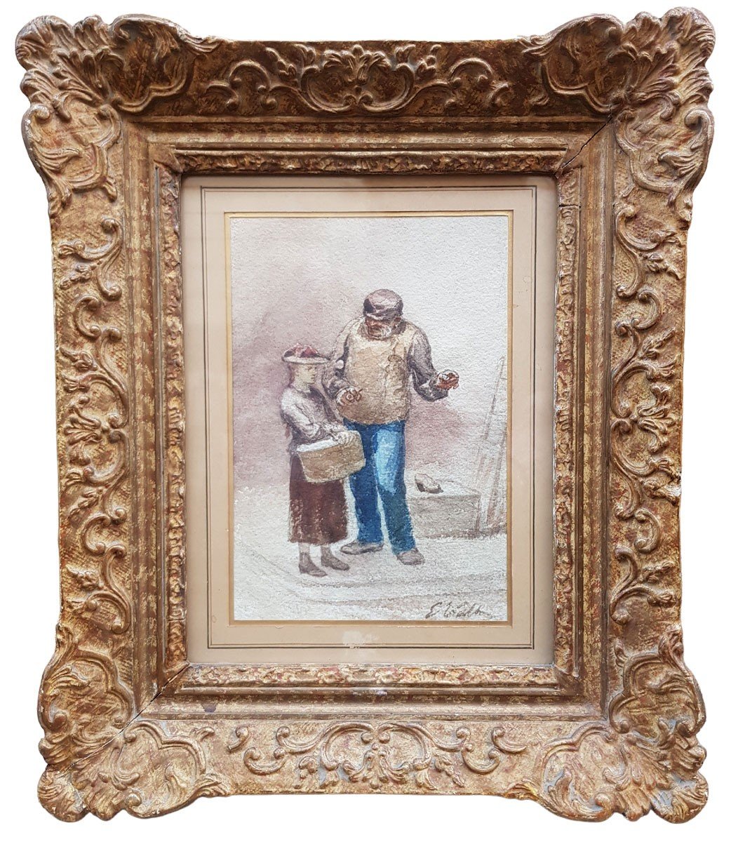 Watercolor, The Council, Pae Edmond-eugène Valton