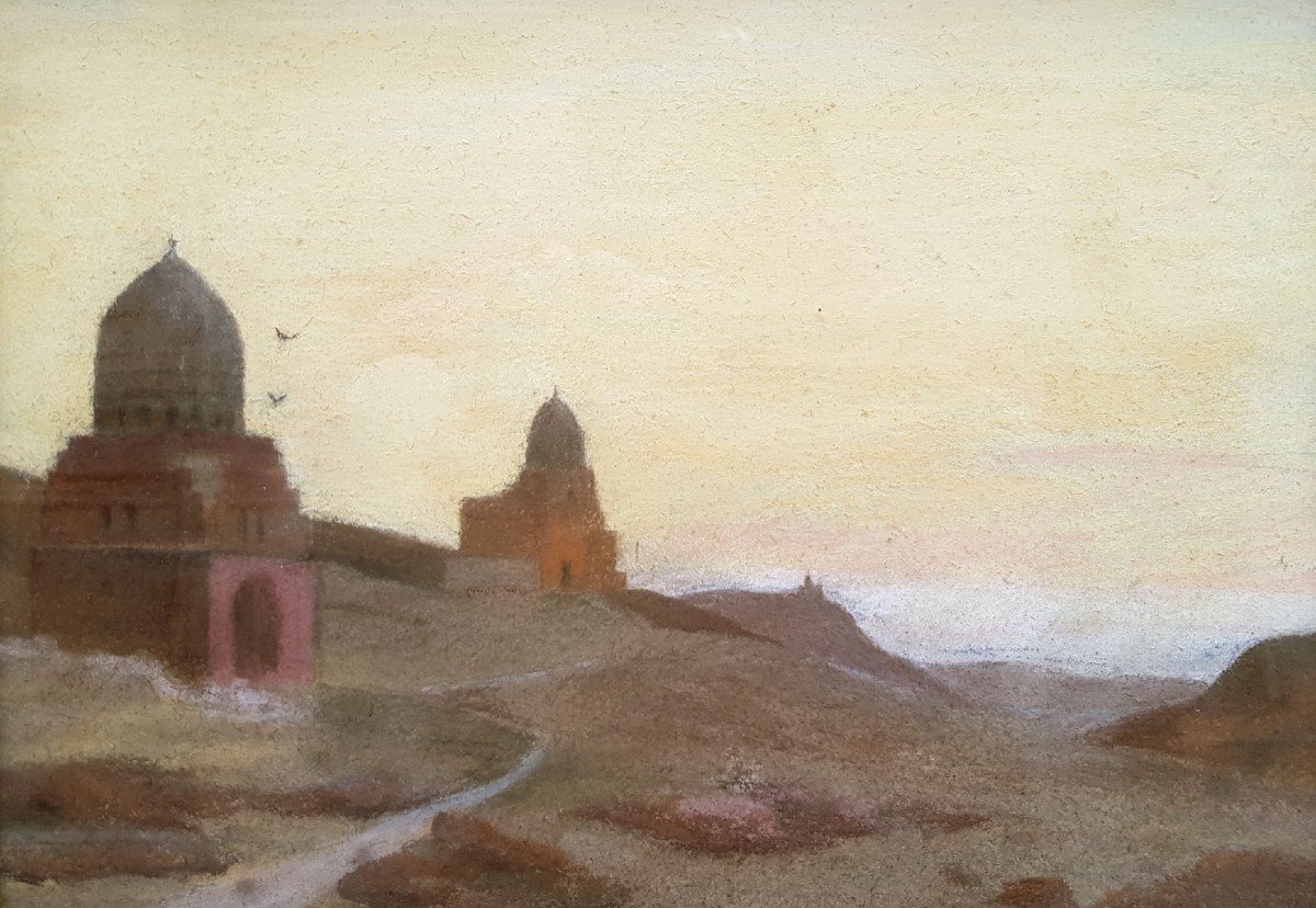 Pastel, Around Cairo, Attributed To Horace Van Ruith-photo-2