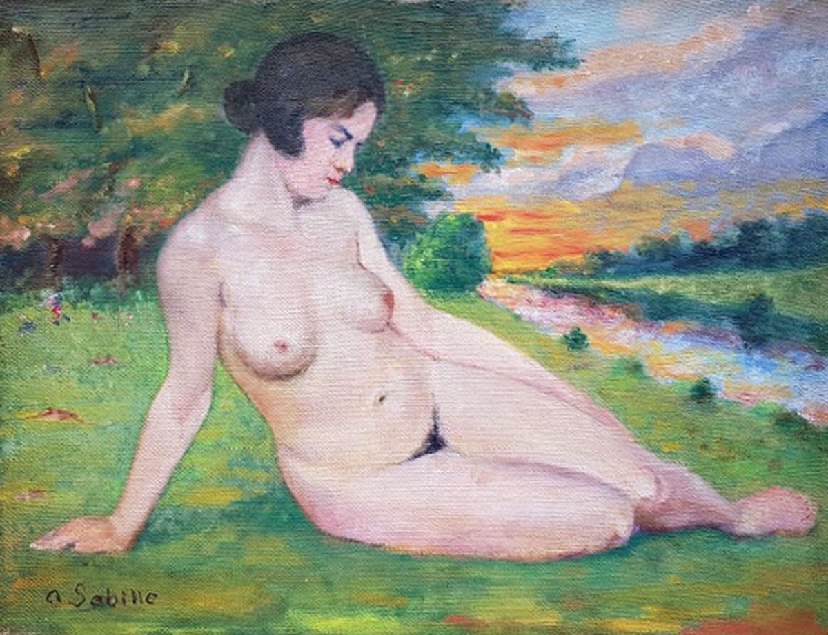 Huile Sur Toile Nue Par Albert Sebille-photo-2