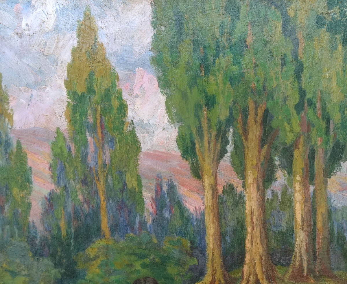 Huile Sur Toile, Nue Près d'Un Lac Par A Delhomme-photo-4