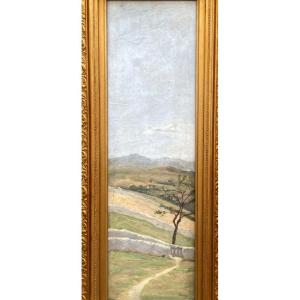 Oil On Canvas, Landscape With Tree By Joseph Bernard Artigue