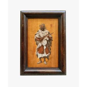 Oil On Wood, African Griot, Early 20th