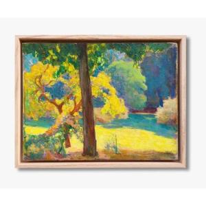 Huile Sur Panneau, Prairie à Crecy En Brie 