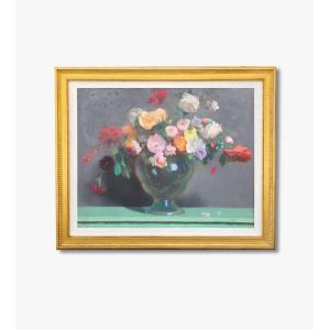 Un pastel, Nature-Morte au bouquet de fleurs par Lucien Victor de Scévola