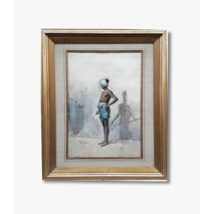 Aquarelle, Jeune africain par Gustavo SIMONI