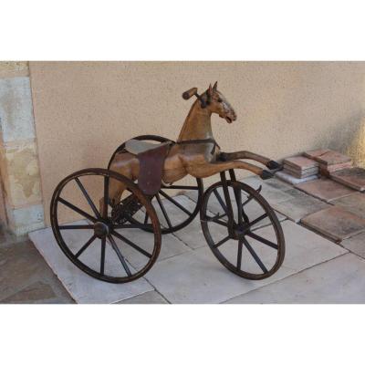 Cheval Tricycle En Bois 19e