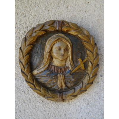 Small Carved Virgin Panel