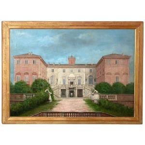 Large Oil On Canvas, Palladian Villa By Dimino