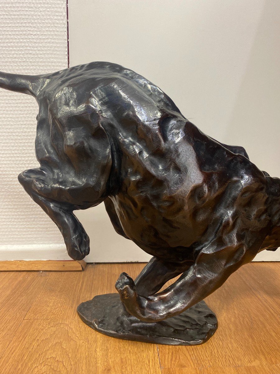 José-Maria David (1944-2015), Sculpture Tigre Chassant - Fondeur Chapon -photo-5