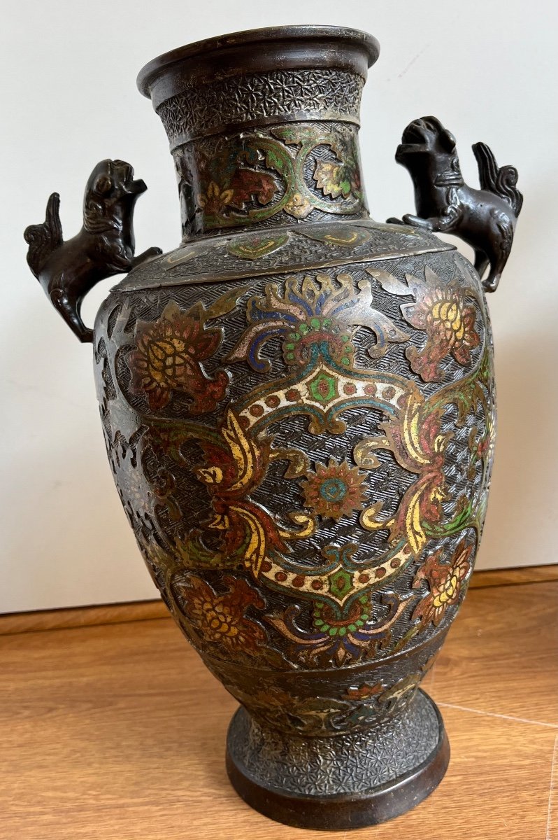 Paire De Vases En Cloisonné -photo-3