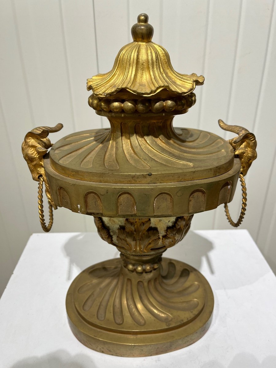 Pot à Feu En Bronze Doré époque Napoléon III -photo-3